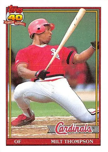 1991 Topps #63 Milt Thompson NM-MT Cardinals - Baseball Card Single