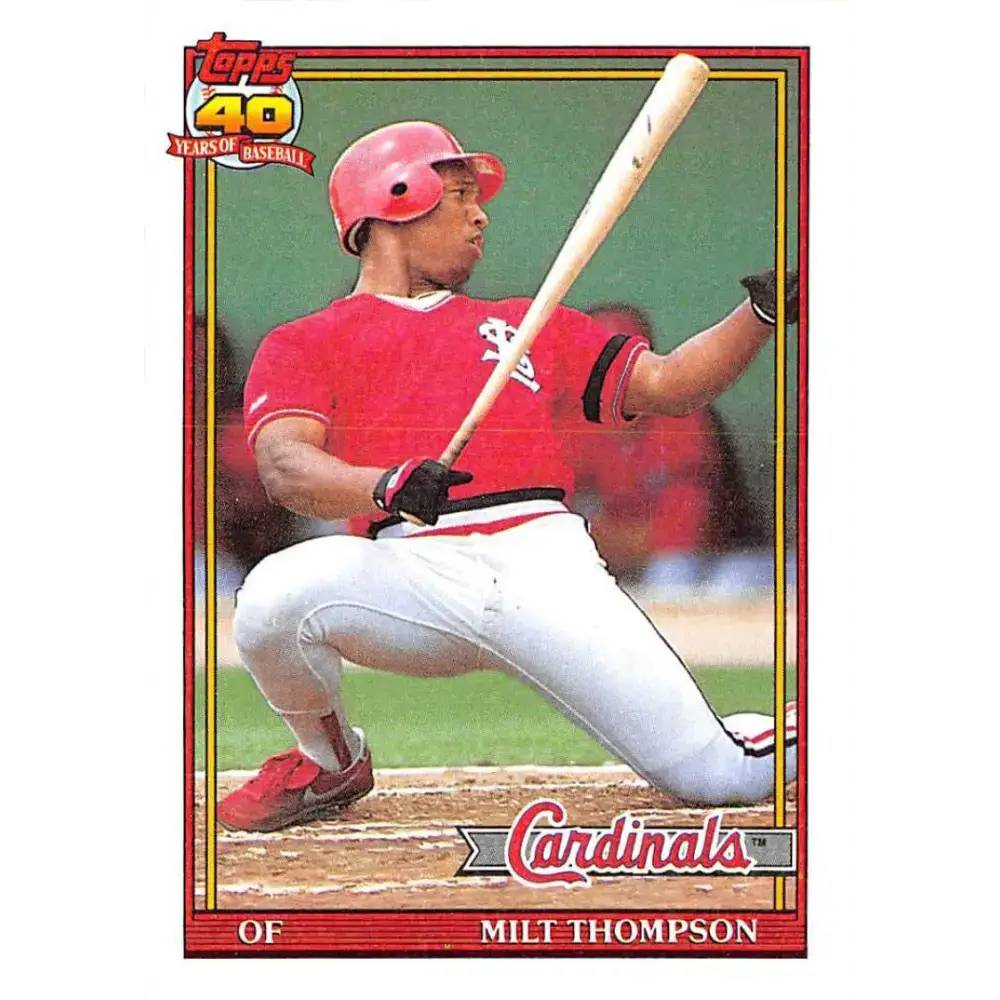1991 Topps #63 Milt Thompson NM-MT St. Louis Cardinals Baseball Card - Baseball Card Single