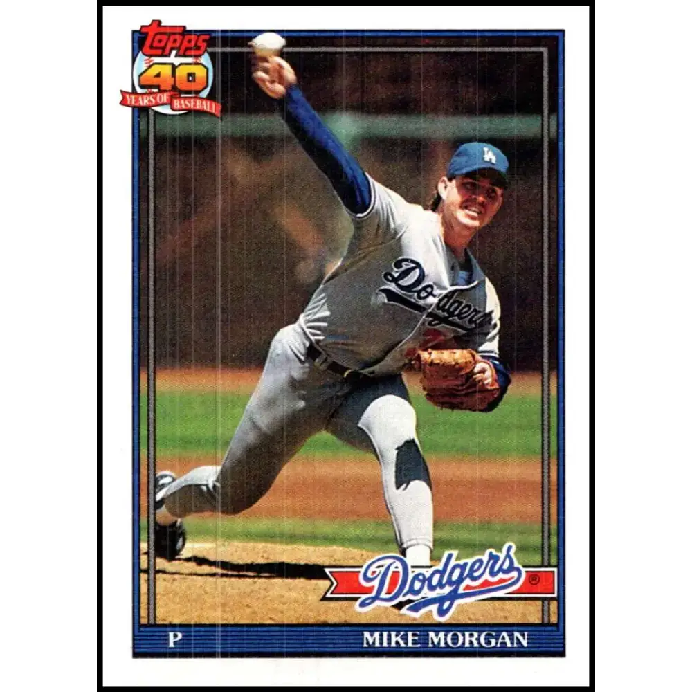 1991 Topps #631 Mike Morgan NM-MT Los Angeles Dodgers Baseball Card - Baseball Card Single