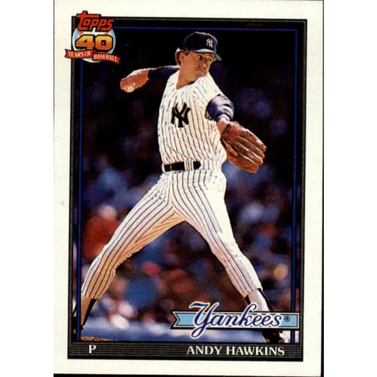 1991 Topps #635 Andy Hawkins NM-MT New York Yankees Baseball Card - Baseball Card Single