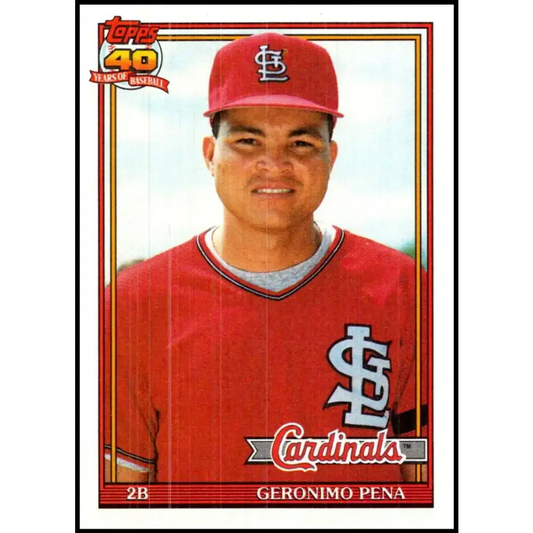 1991 Topps #636 Geronimo Pena NM-MT St. Louis Cardinals Baseball Card - Baseball Card Single