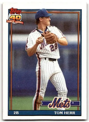 1991 Topps #64 Tom Herr NM Near Mint Mets ID:43360 - Baseball Card Single