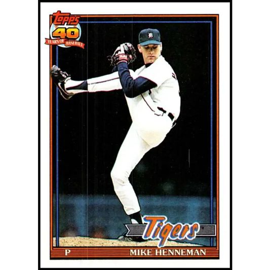 1991 Topps #641 Mike Henneman NM-MT Detroit Tigers Baseball Card - Baseball Card Single