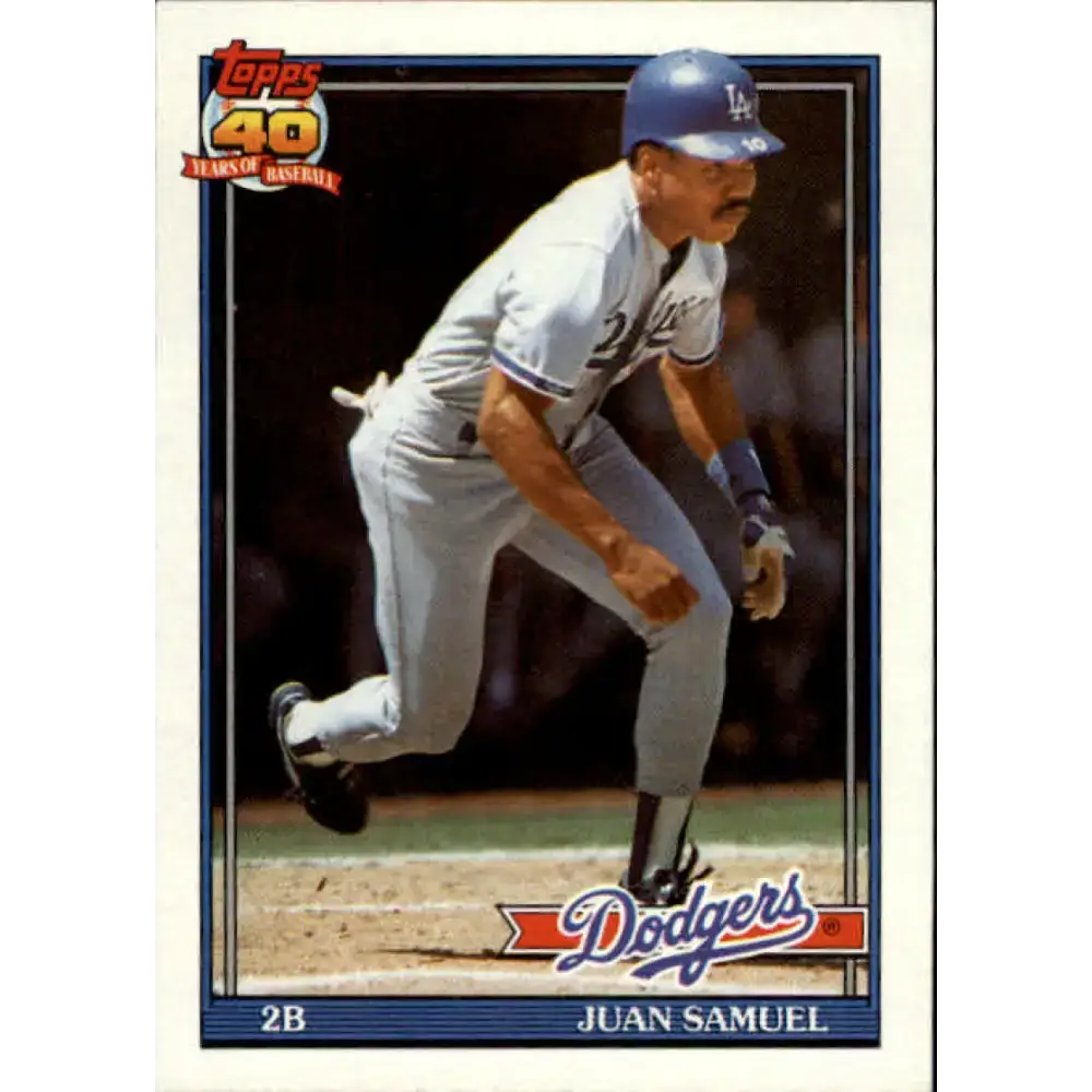 1991 Topps #645 Juan Samuel NM-MT Los Angeles Dodgers Baseball Card - Baseball Card Single