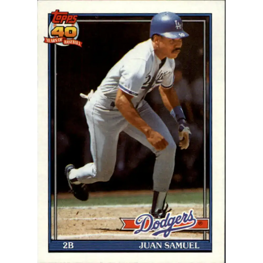 1991 Topps #645 Juan Samuel NM-MT Los Angeles Dodgers Baseball Card - Baseball Card Single