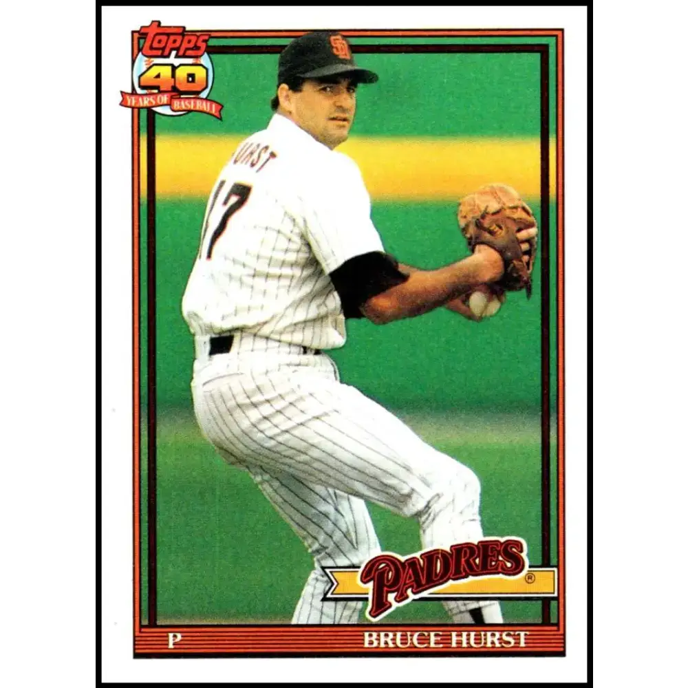 1991 Topps #65 Bruce Hurst NM-MT San Diego Padres Baseball Card - Baseball Card Single