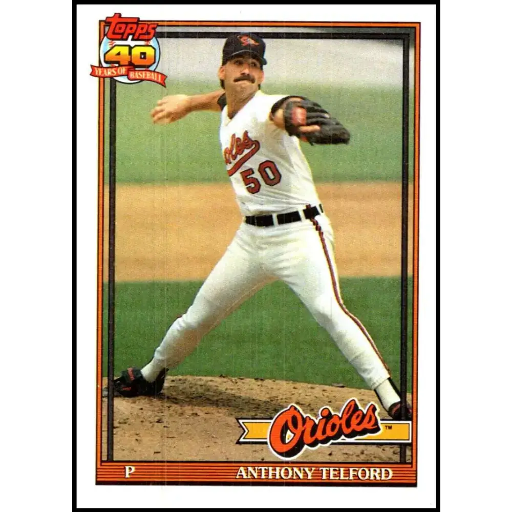 1991 Topps #653 Anthony Telford NM-MT RC Rookie Baltimore Orioles Baseball Card - Baseball Card Single