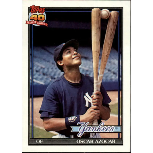1991 Topps #659 Oscar Azocar NM-MT New York Yankees Baseball Card - Baseball Card Single