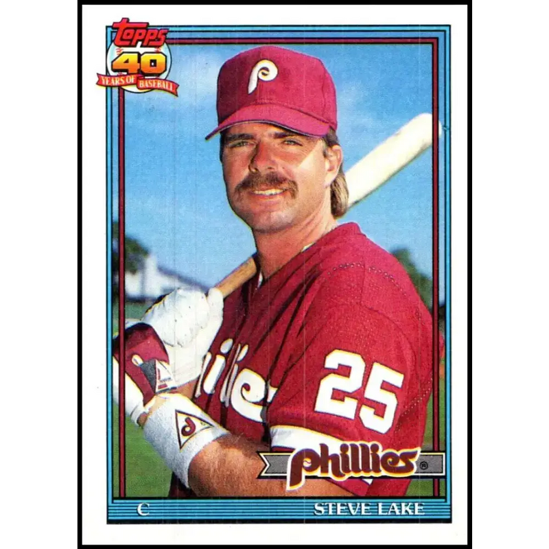 1991 Topps #661 Steve Lake NM-MT Philadelphia Phillies Baseball Card - Baseball Card Single
