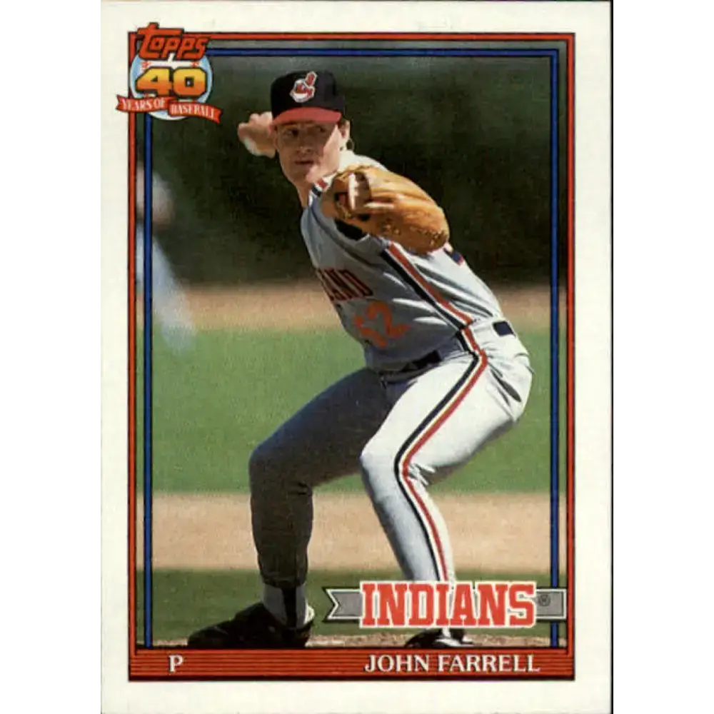 1991 Topps #664 John Farrell NM-MT Cleveland Indians Baseball Card - Baseball Card Single