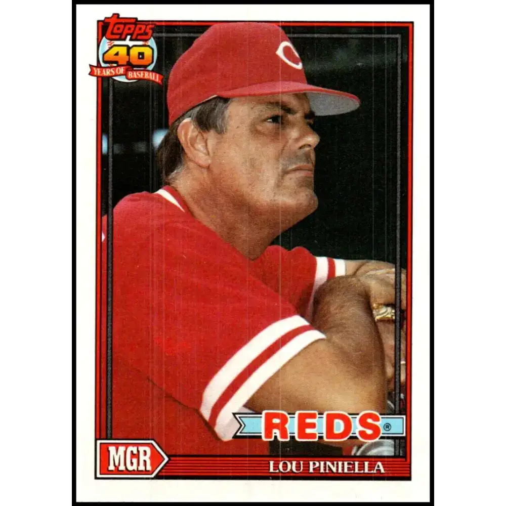 1991 Topps #669 Lou Piniella NM-MT Cincinnati Reds Baseball Card - Baseball Card Single