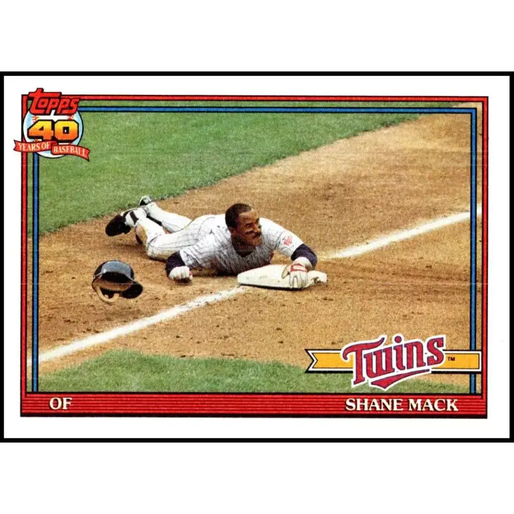 1991 Topps #672 Shane Mack NM-MT Minnesota Twins Baseball Card - Baseball Card Single