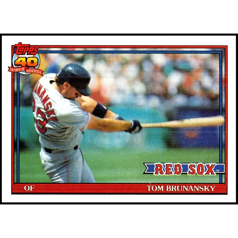 1991 Topps #675 Tom Brunansky NM-MT Boston Red Sox Baseball Card - Baseball Card Single