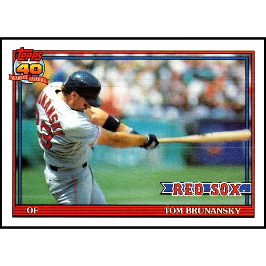 1991 Topps #675 Tom Brunansky NM-MT Boston Red Sox Baseball Card - Baseball Card Single