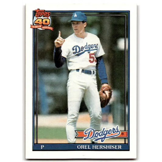 1991 Topps #690 Orel Hershiser NM-MT Los Angeles Dodgers Baseball Card - Baseball Card Single