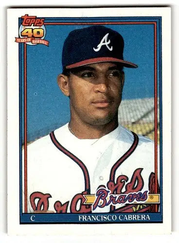 1991 Topps #693 Francisco Cabrera Atlanta Braves Baseball Cards ID:53041 - Baseball Card Single