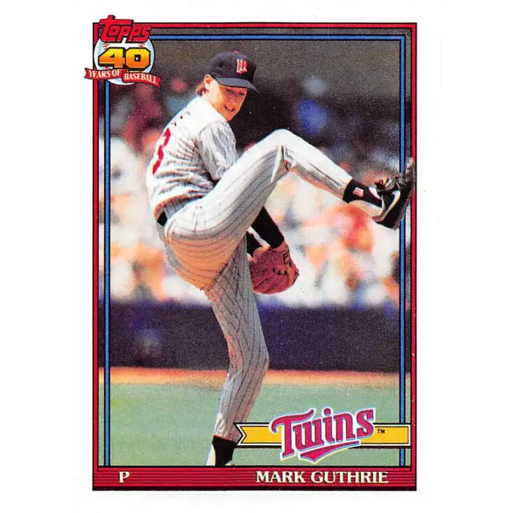 1991 Topps #698 Mark Guthrie NM-MT Minnesota Twins Baseball Card - Baseball Card Single