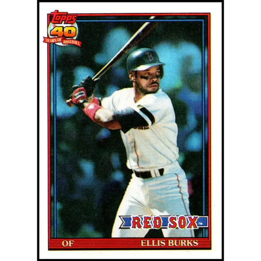 1991 Topps #70 Ellis Burks NM-MT Boston Red Sox Baseball Card - Baseball Card Single