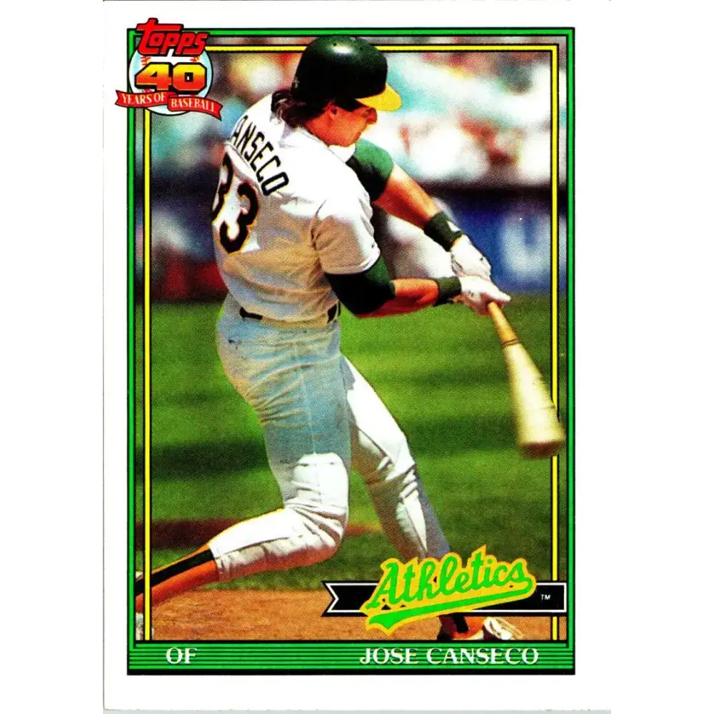 1991 Topps #700 Jose Canseco NM-MT Oakland Athletics Baseball Card - Baseball Card Single