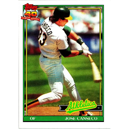 1991 Topps #700 Jose Canseco NM-MT Oakland Athletics Baseball Card - Baseball Card Single