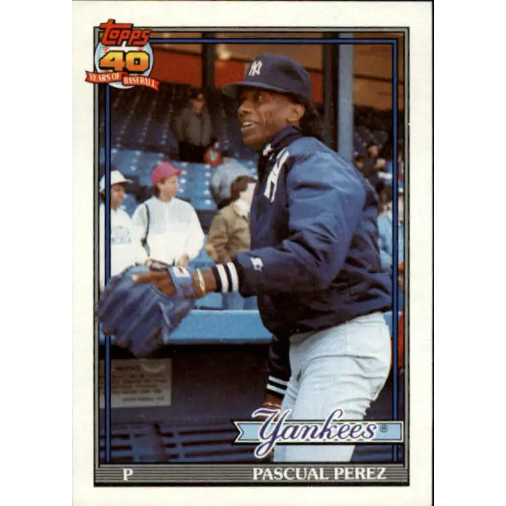 1991 Topps #701 Pascual Perez NM-MT New York Yankees Baseball Card - Baseball Card Single
