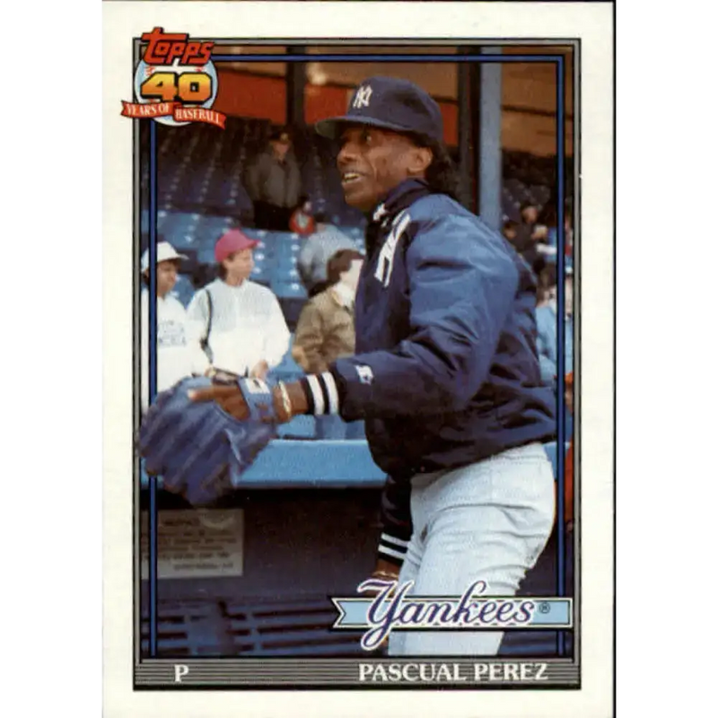1991 Topps #701 Pascual Perez NM-MT New York Yankees Baseball Card - Baseball Card Single