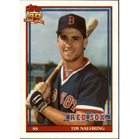 1991 Topps #702 Tim Naehring NM-MT Boston Red Sox Baseball Card - Baseball Card Single