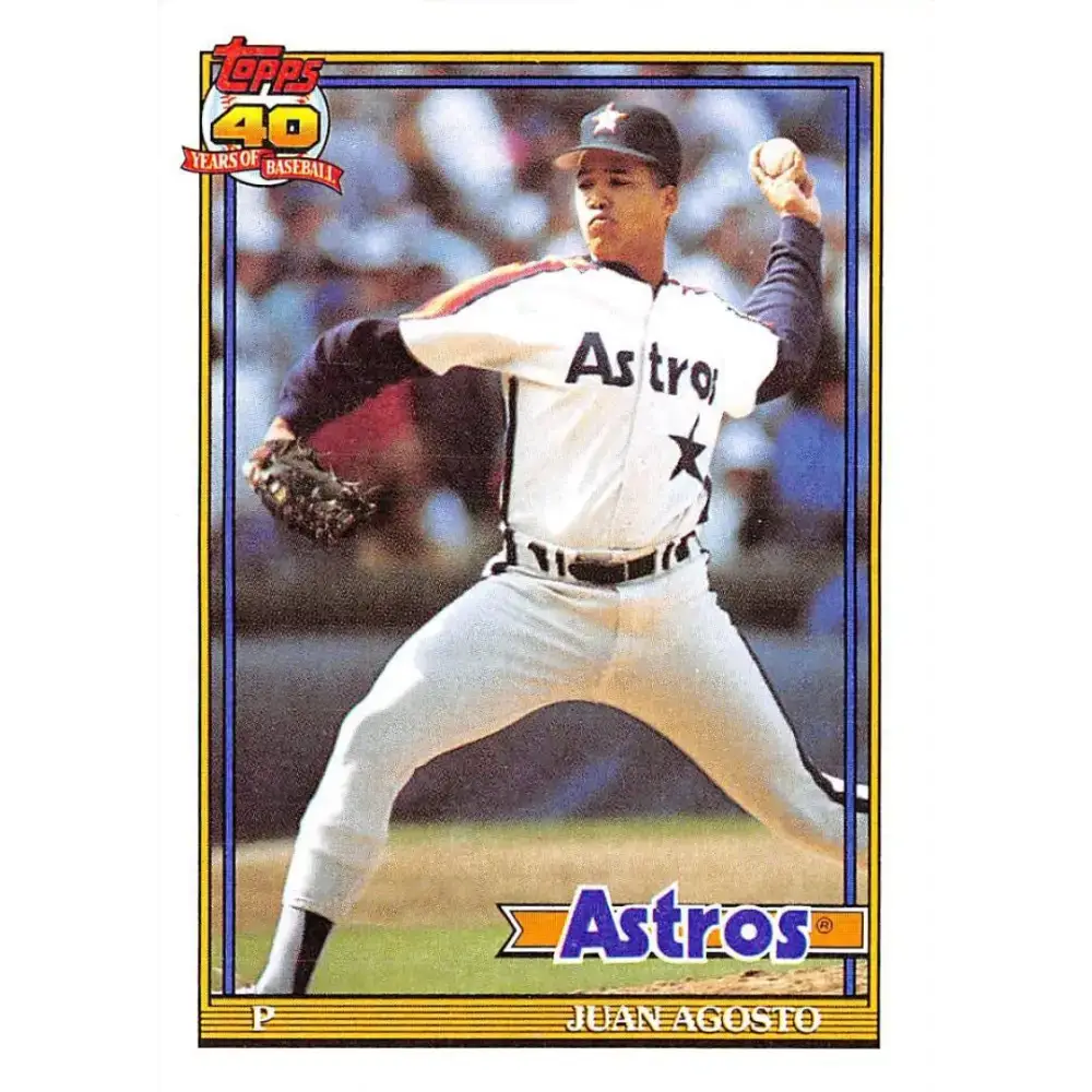 1991 Topps #703 Juan Agosto NM-MT Houston Astros Baseball Card - Baseball Card Single