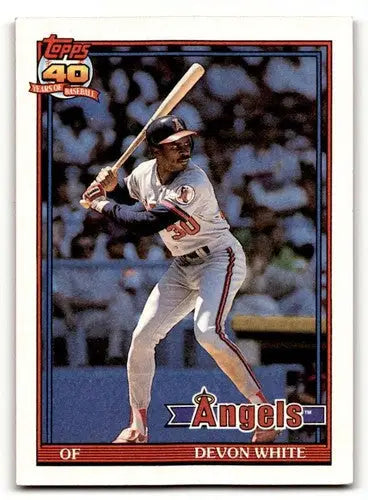 Original gloss Devon White California baseball card featuring White California Angels player