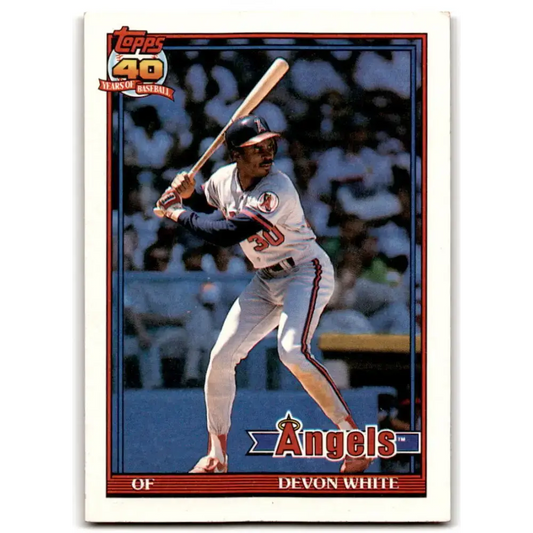 1991 Topps #704 Devon White NM-MT California Angels Baseball Card - Baseball Card Single