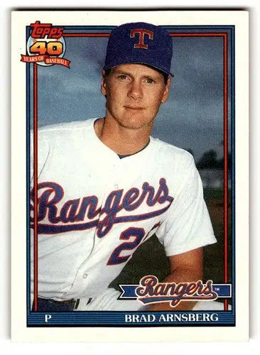 1991 Topps #706a Brad Arnsberg Texas Rangers Baseball Cards ID:53065 - Baseball Card Single