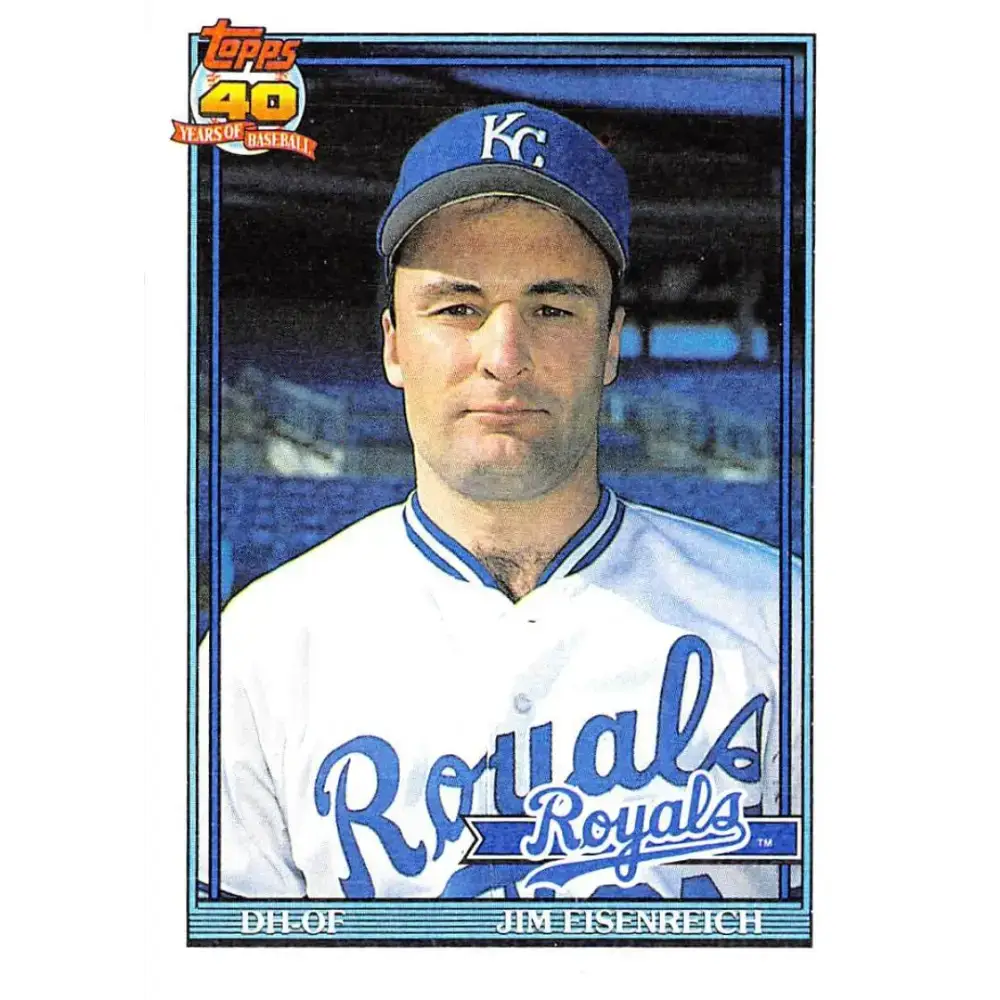 1991 Topps #707 Jim Eisenreich NM-MT Kansas City Royals Baseball Card - Baseball Card Single