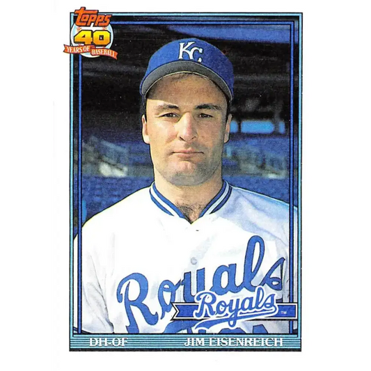 1991 Topps #707 Jim Eisenreich NM-MT Kansas City Royals Baseball Card - Baseball Card Single