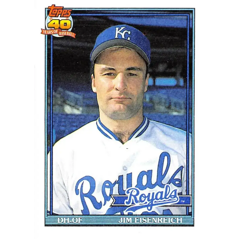 1991 Topps #707 Jim Eisenreich NM-MT Kansas City Royals Baseball Card - Baseball Card Single