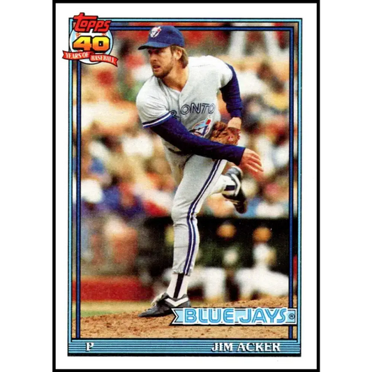 1991 Topps #71 Jim Acker NM-MT Toronto Blue Jays Baseball Card - Baseball Card Single