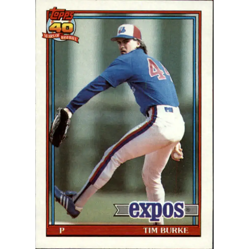 1991 Topps #715 Tim Burke NM-MT Montreal Expos Baseball Card - Baseball Card Single