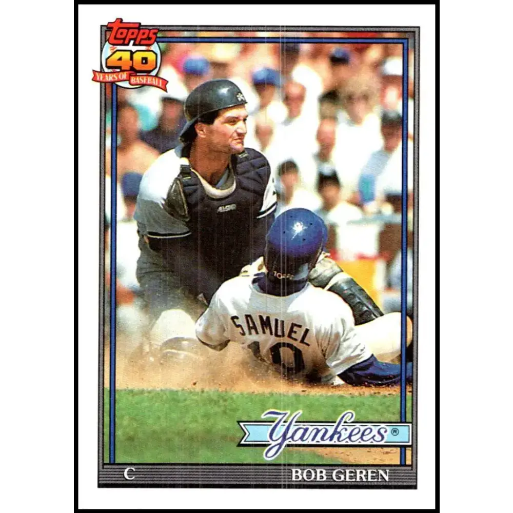 1991 Topps #716 Bob Geren NM-MT New York Yankees Baseball Card - Baseball Card Single