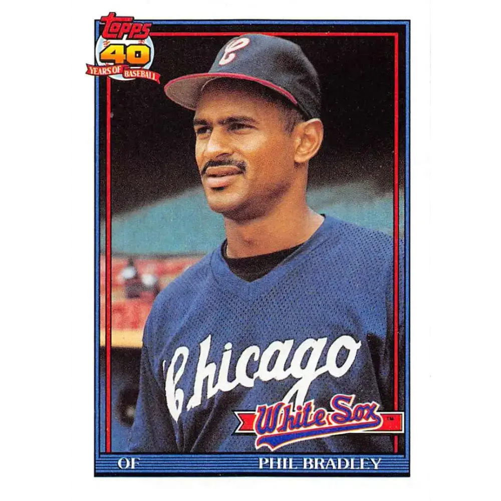 1991 Topps #717 Phil Bradley NM-MT Chicago White Sox Baseball Card - Baseball Card Single