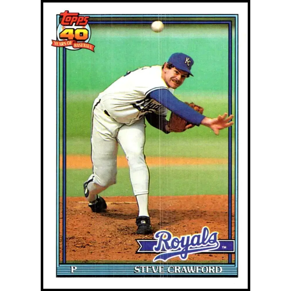 1991 Topps #718 Steve Crawford NM-MT Kansas City Royals Baseball Card - Baseball Card Single