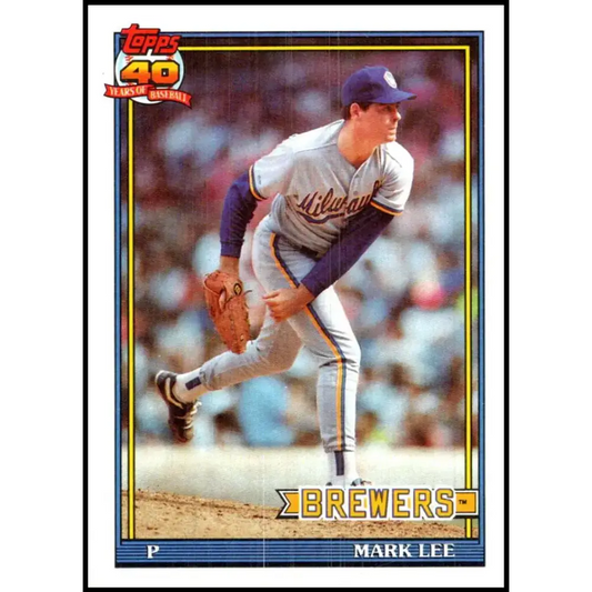 1991 Topps #721 Mark Lee NM-MT RC Rookie Milwaukee Brewers Baseball Card - Baseball Card Single