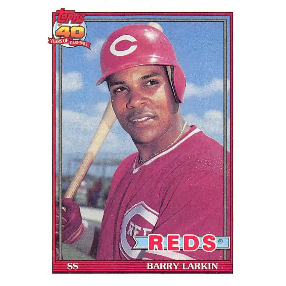 1991 Topps #730 Barry Larkin NM-MT Cincinnati Reds Baseball Card - Baseball Card Single