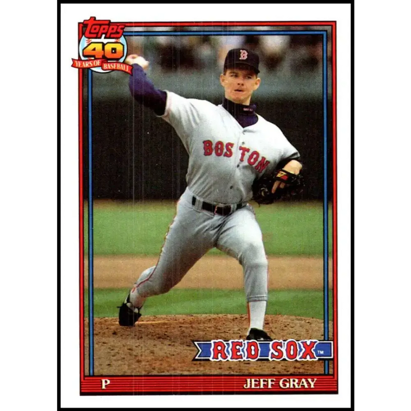 1991 Topps #731 Jeff Gray NM-MT RC Rookie Boston Red Sox Baseball Card - Baseball Card Single