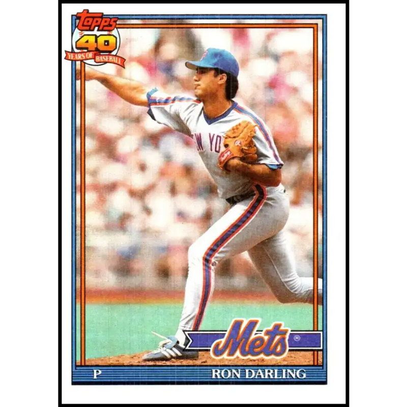 1991 Topps #735 Ron Darling NM-MT New York Mets Baseball Card - Baseball Card Single