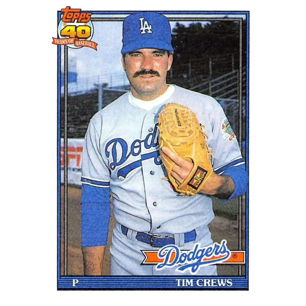 1991 Topps #737 Tim Crews NM-MT Los Angeles Dodgers Baseball Card - Baseball Card Single