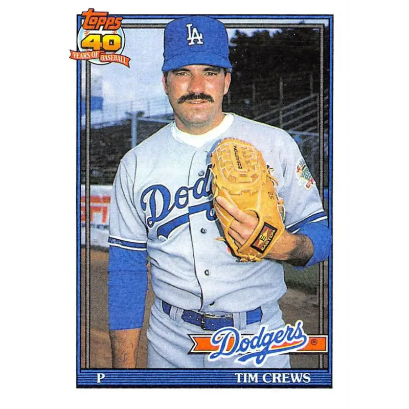 1991 Topps #737 Tim Crews NM-MT Los Angeles Dodgers Baseball Card - Baseball Card Single