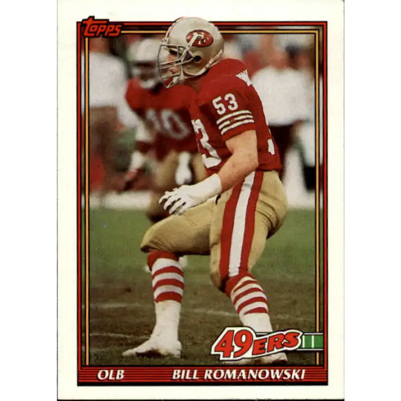 1991 Topps #74 Bill Romanowski NM-MT San Francisco 49ers Football Card - Football Card Single