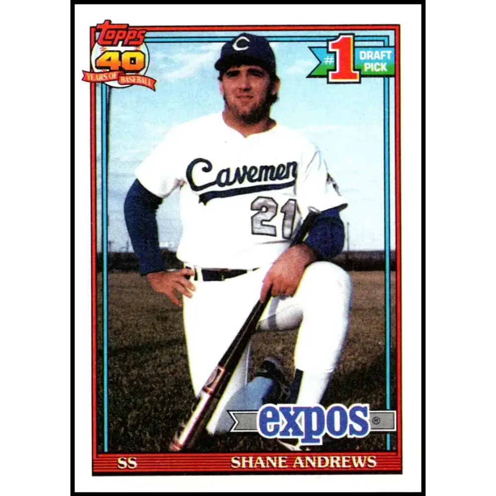 1991 Topps #74 Shane Andrews NM-MT RC Rookie Montreal Expos Baseball Card - Baseball Card Single