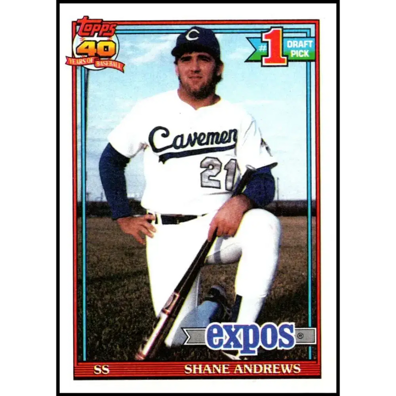 1991 Topps #74 Shane Andrews NM-MT RC Rookie Montreal Expos Baseball Card - Baseball Card Single