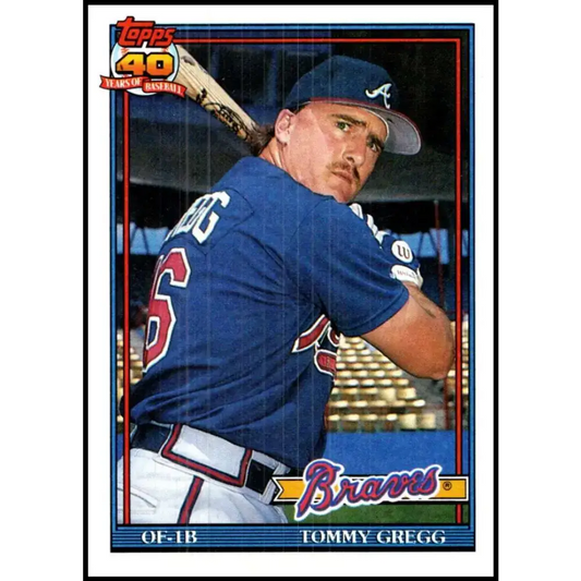 1991 Topps #742 Tommy Gregg NM-MT Atlanta Braves Baseball Card - Baseball Card Single
