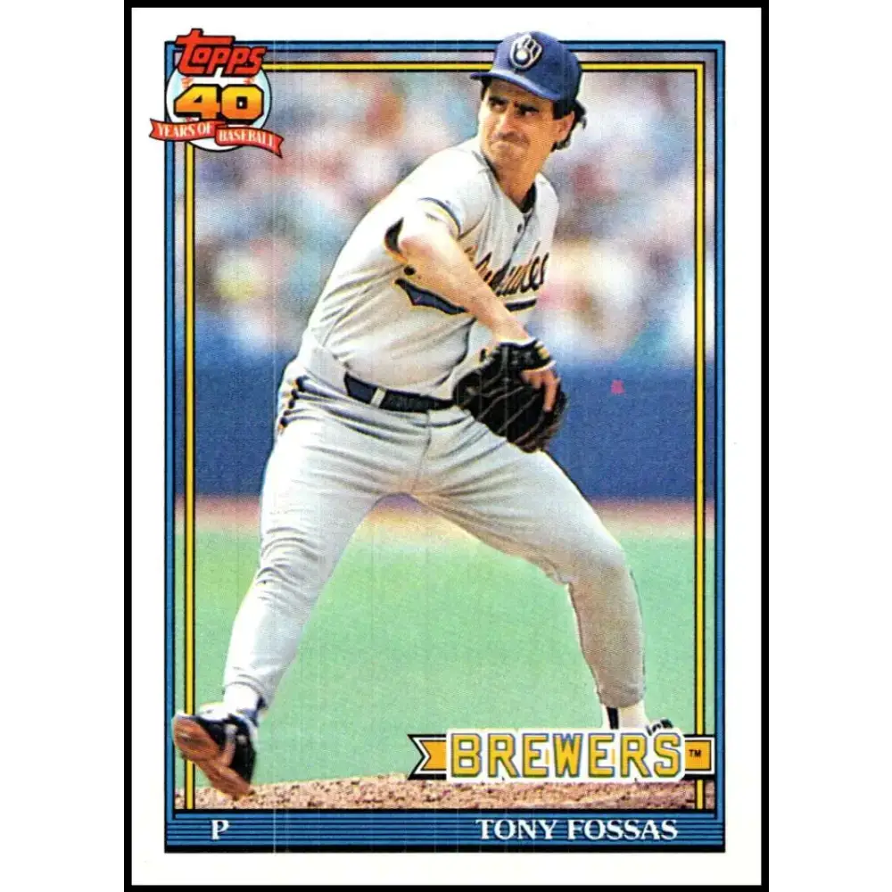 1991 Topps #747 Tony Fossas NM-MT Milwaukee Brewers Baseball Card - Baseball Card Single